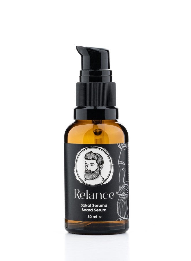 Relance Premium Beard Serum, Black and Amber Glass Bottle, 30ml - Image 1